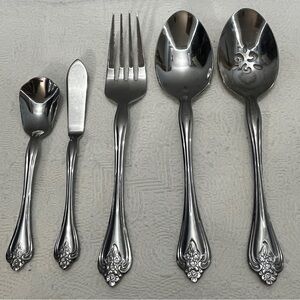 Oneida boutonnière 5 pc. Serving Set Elegant Stainless Steel Flatware